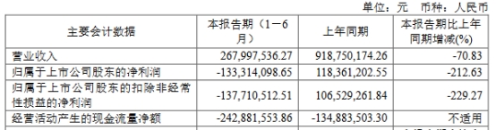 破发股时创能源上半年亏损 去年上市募资77亿业绩降(图1)